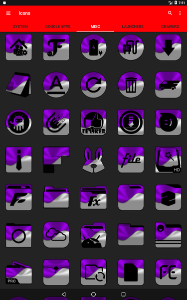 Half Light Purple Icon Pack - Image screenshot of android app