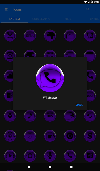 Purple Icon Pack Style 4 - Image screenshot of android app