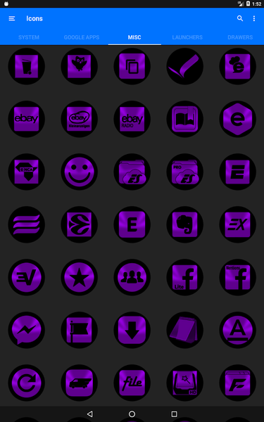 Oreo Purple Icon Pack - Image screenshot of android app
