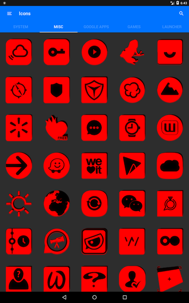Red and Black Icon Pack - Image screenshot of android app