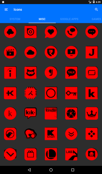 Red and Black Icon Pack - Image screenshot of android app