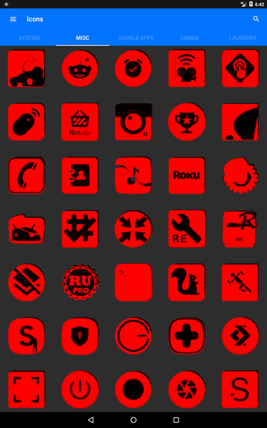 Red and Black Icon Pack - Image screenshot of android app