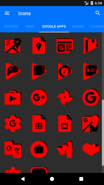 Red and Black Icon Pack - Image screenshot of android app