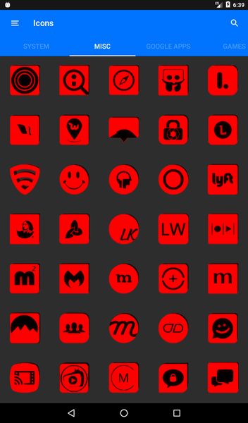 Red and Black Icon Pack - Image screenshot of android app