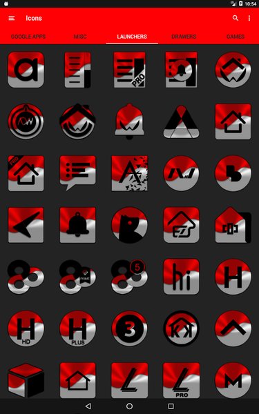 Half Light Red Icon Pack - Image screenshot of android app