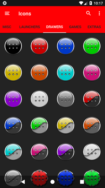 Half Light Red Icon Pack - Image screenshot of android app