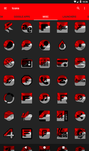 Half Light Red Icon Pack - Image screenshot of android app
