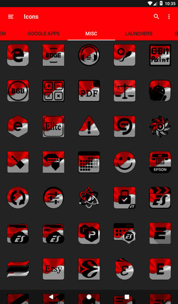 Half Light Red Icon Pack - Image screenshot of android app