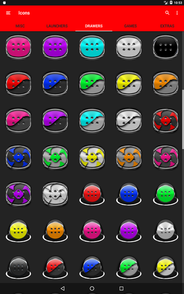 Half Light Red Icon Pack - Image screenshot of android app