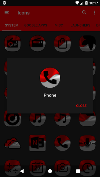 Half Light Red Icon Pack - Image screenshot of android app