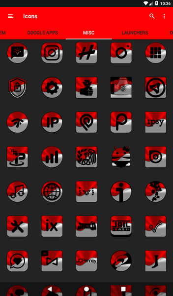Half Light Red Icon Pack - Image screenshot of android app