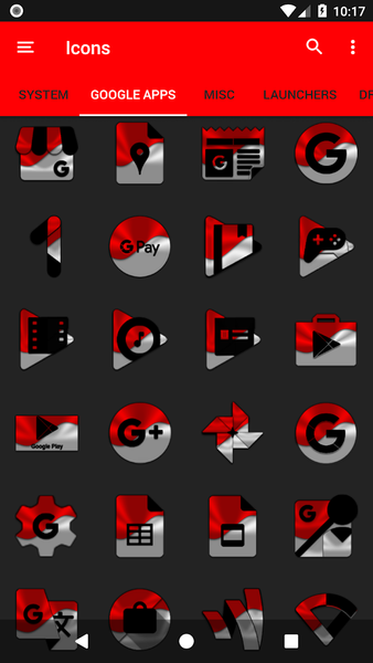 Half Light Red Icon Pack - Image screenshot of android app
