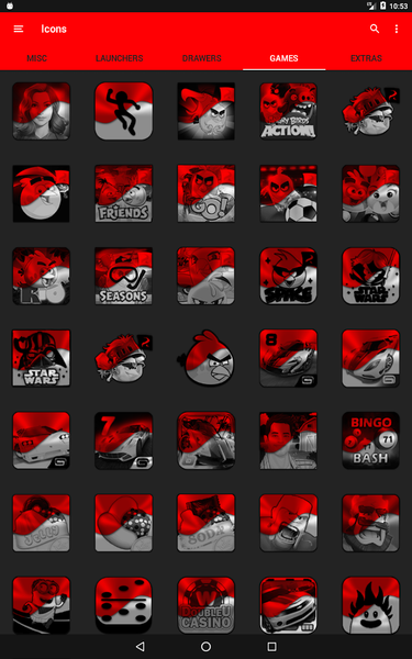 Half Light Red Icon Pack - Image screenshot of android app