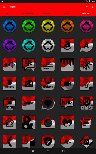 Half Light Red Icon Pack - Image screenshot of android app