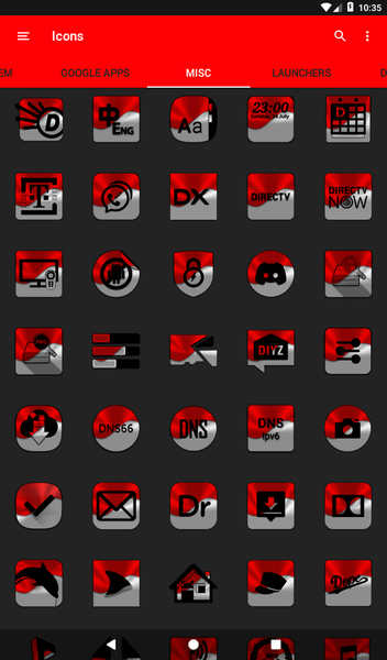 Half Light Red Icon Pack - Image screenshot of android app
