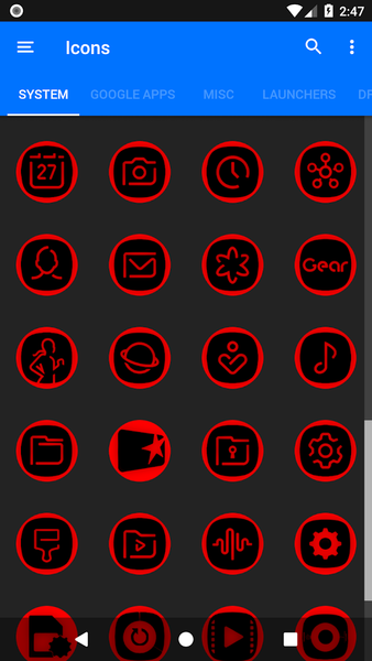 Oreo Red Icon Pack P2 - Image screenshot of android app