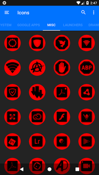 Oreo Red Icon Pack P2 - Image screenshot of android app