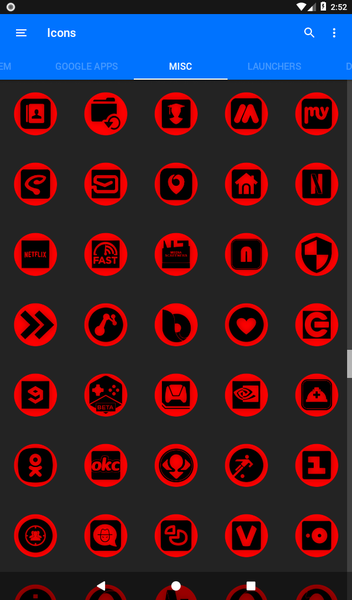 Oreo Red Icon Pack P2 - Image screenshot of android app