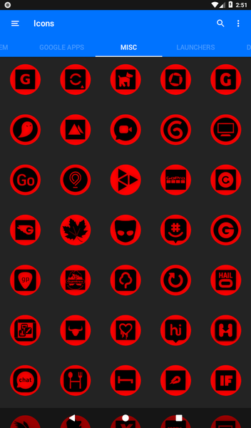 Oreo Red Icon Pack P2 - Image screenshot of android app