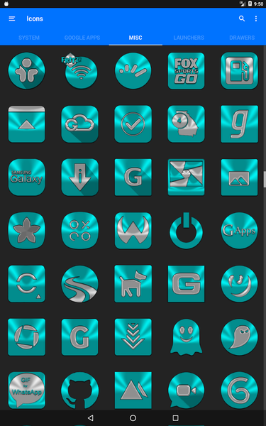 Cyan Icon Pack - عکس برنامه موبایلی اندروید