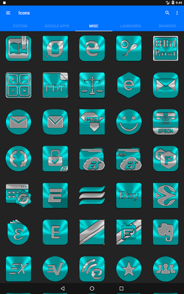 Cyan Icon Pack - عکس برنامه موبایلی اندروید