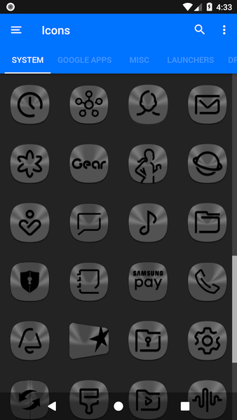 Gray and Black Icon Pack - عکس برنامه موبایلی اندروید