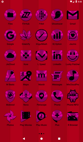 Pink and Black Icon Pack - Image screenshot of android app