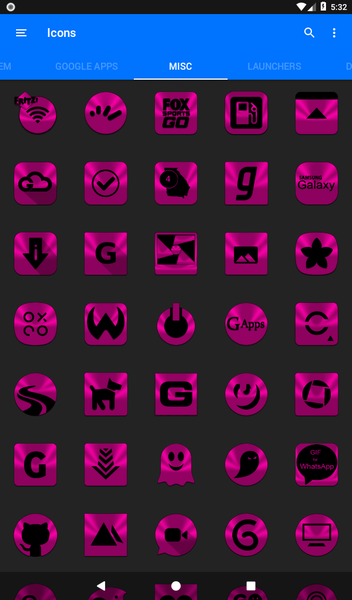 Pink and Black Icon Pack - Image screenshot of android app