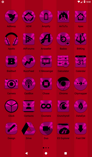 Pink and Black Icon Pack - Image screenshot of android app