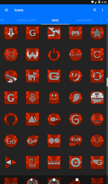 Red Orange Icon Pack - Image screenshot of android app