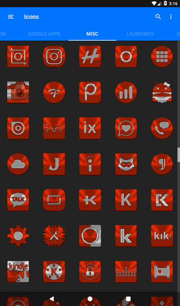 Red Orange Icon Pack - Image screenshot of android app