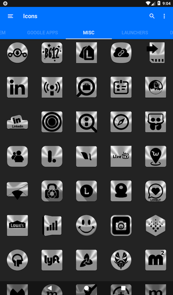 Silver and Black Icon Pack - عکس برنامه موبایلی اندروید