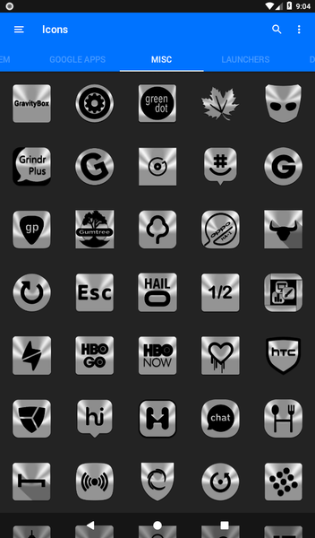 Silver and Black Icon Pack - عکس برنامه موبایلی اندروید