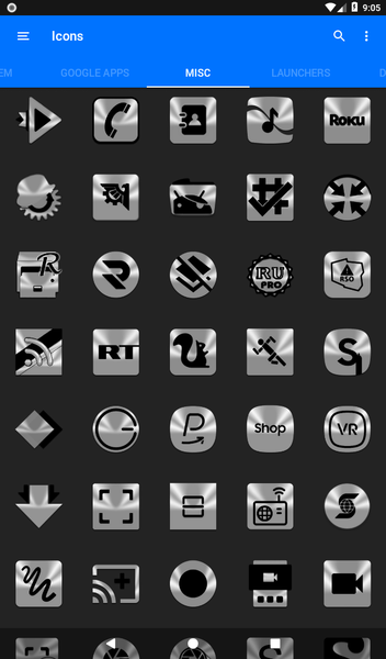 Silver and Black Icon Pack - عکس برنامه موبایلی اندروید