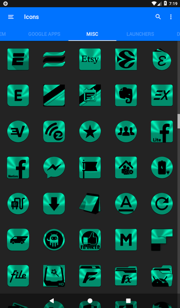 Teal and Black Icon Pack - عکس برنامه موبایلی اندروید