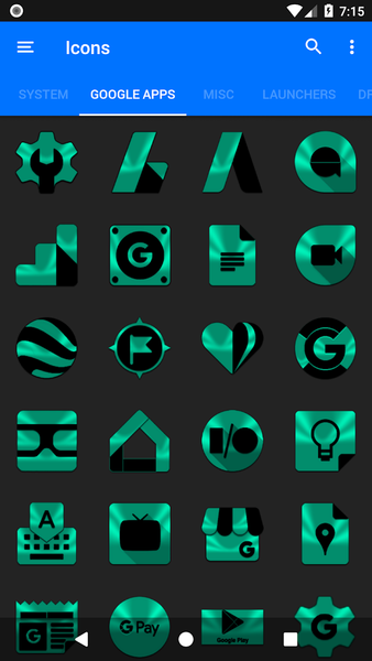 Teal and Black Icon Pack - عکس برنامه موبایلی اندروید