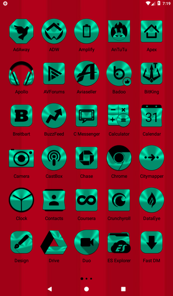 Teal and Black Icon Pack - عکس برنامه موبایلی اندروید