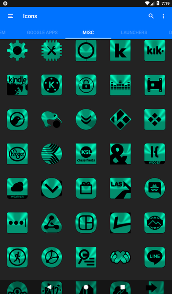 Teal and Black Icon Pack - عکس برنامه موبایلی اندروید