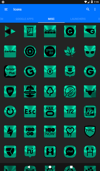 Teal and Black Icon Pack - عکس برنامه موبایلی اندروید