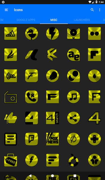 Yellow and Black Icon Pack - عکس برنامه موبایلی اندروید