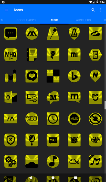 Yellow and Black Icon Pack - عکس برنامه موبایلی اندروید