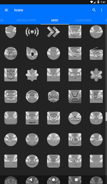 Silver and Chrome Icon Pack - Image screenshot of android app