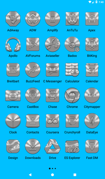 Silver and Chrome Icon Pack - Image screenshot of android app