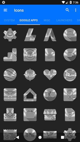 Silver and Chrome Icon Pack - Image screenshot of android app