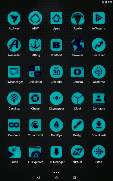 Teal and Black Icon Pack - Image screenshot of android app