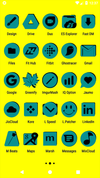 Teal and Black Icon Pack - Image screenshot of android app