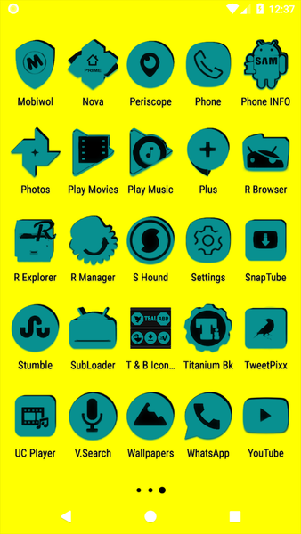 Teal and Black Icon Pack - Image screenshot of android app