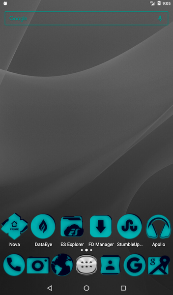 Teal and Black Icon Pack - Image screenshot of android app