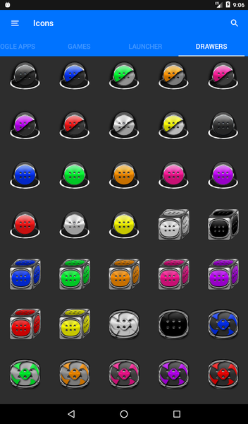 Teal and Black Icon Pack - Image screenshot of android app