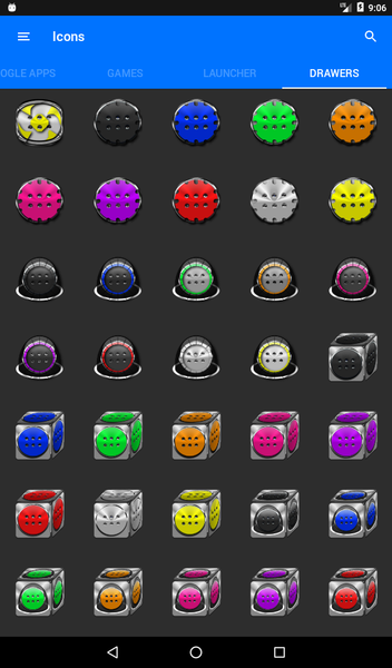 Teal and Black Icon Pack - Image screenshot of android app